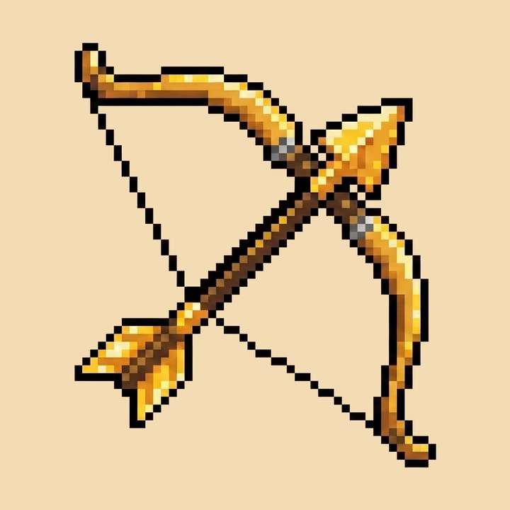 Golden Bow — a gilded bow drawn with a single arrow